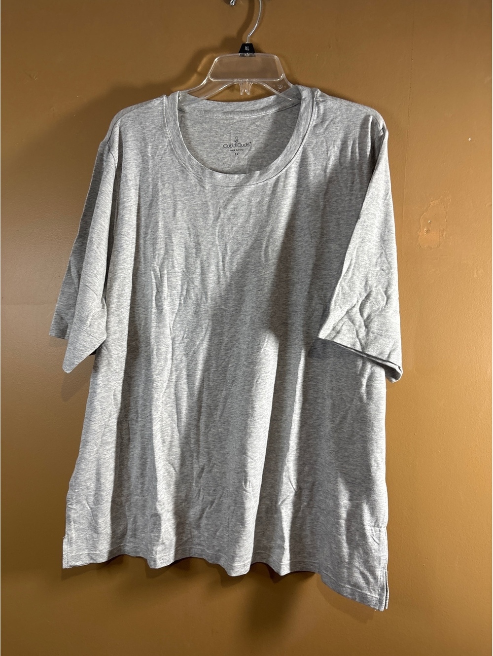 HC1216 Cuddl Duds Women’s Gray Short Sleeve Shirt Size 1X